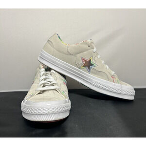 Converse CTAS Family Unity Rainbow Suede Tennis Shoes Size 8.5 Cream Color Chrty